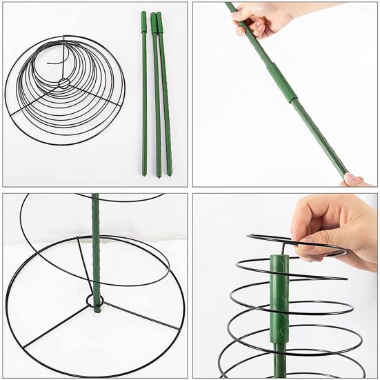 Sturdy Spiral Plant Trellis Support Stable Versatile Vines Flowers Metal Rack for Indoor Outdoor Gardens