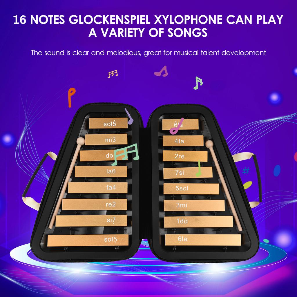 16-клавишный глокеншпиль, 16-нотный алюминиевый пластинчатый ксилофон, музыкальная перкуссия для раннего образования