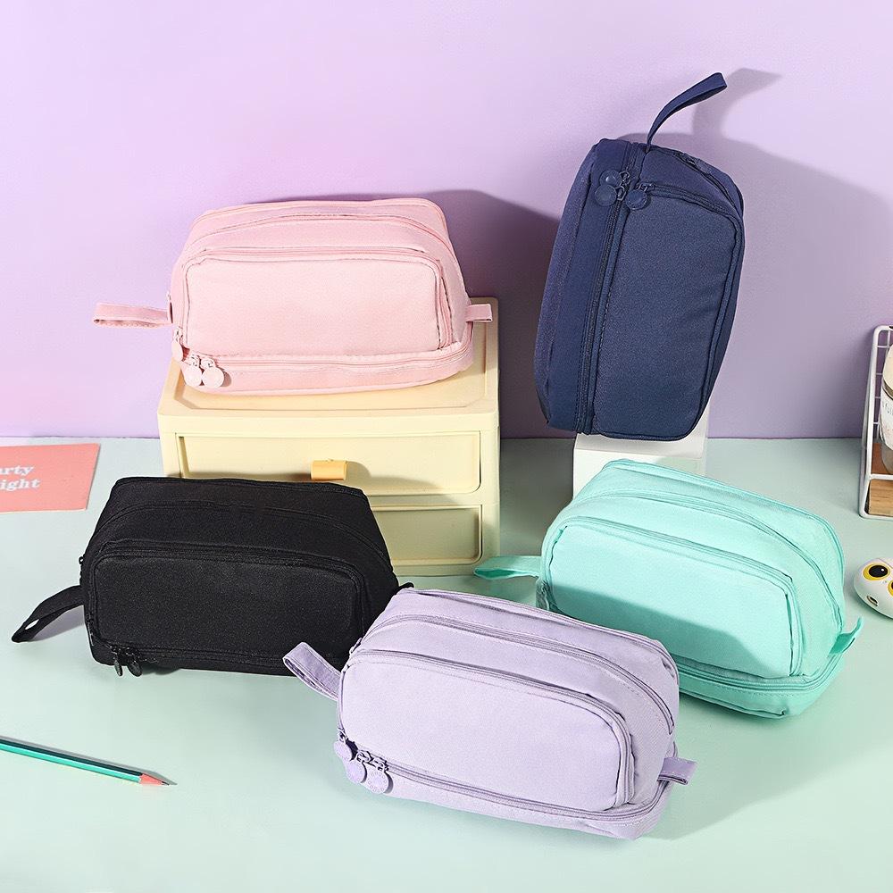 Portable Pen Bag With Large Capacity Pen Holder, Children's Multi-functional Pencil Case