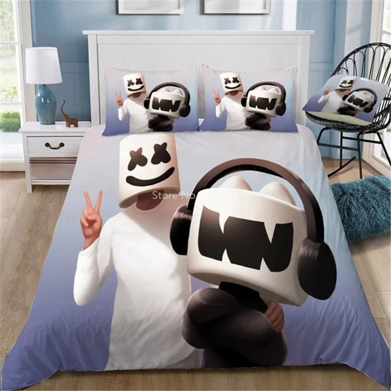 Marshmello Chris Comstock Doctom 3d Bedding Set Printed Duvet Cover Set Pillowcase Twin Full Queen King Bed Linen Set Bedclothes