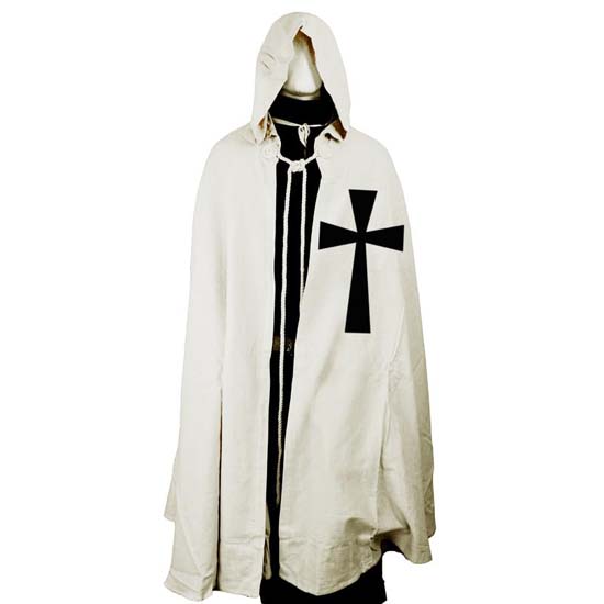 Мужской средневековый рыцарь крестоносец тамплиер сюрко на Хэллоуин костюм с капюшоном плащ мантия косплей ренессанс S-6XL