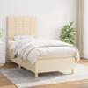 3142318 vidaXL Divan Bed with Mattress Cream 100x200 Cm Fabric