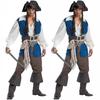 Halloween Men's Pirates of the Caribbean Captain Sailor Cosplay Out Costume