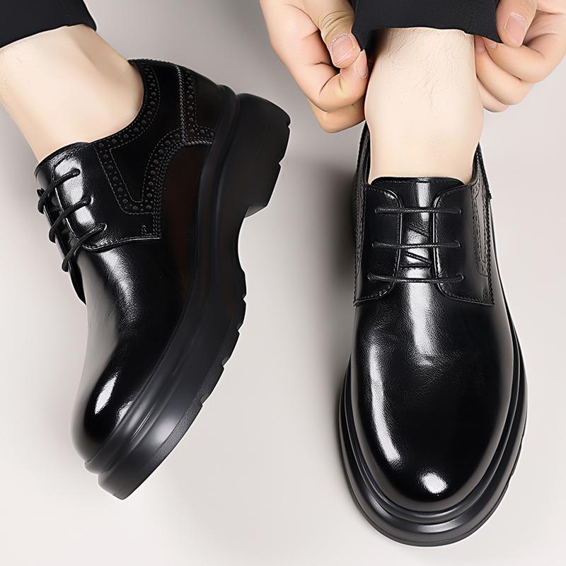 Модная мужская кожаная обувь Оксфорды Классическая шнуровка Формальная обувь для платья Деловой кэжуал Мужская обувь для платья Новая нескользящая подошва Балетки