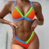 Yi Yong 2024 Сексуальный купальник бикини в стиле пэчворк с цветными блоками Женский купальник