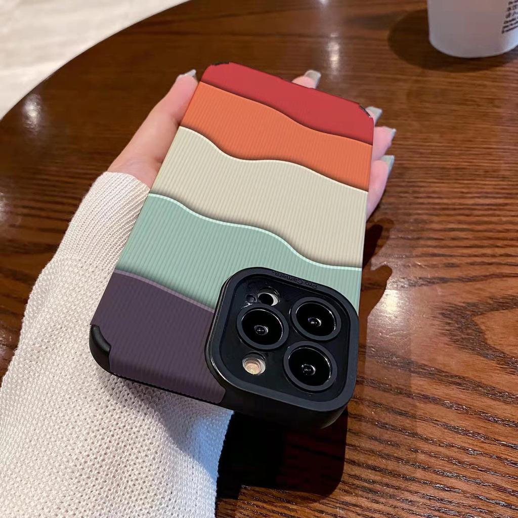 Модный силиконовый чехол для телефона с градиентной волной для iPhone 13 12 11 15 Pro Max 13 Mini SE 7 8 Plus X XS XR кожаный противоударный чехол