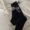 5 Pairs of New Spring and Summer Women's Plaid Bow Mid Calf Stacking Socks