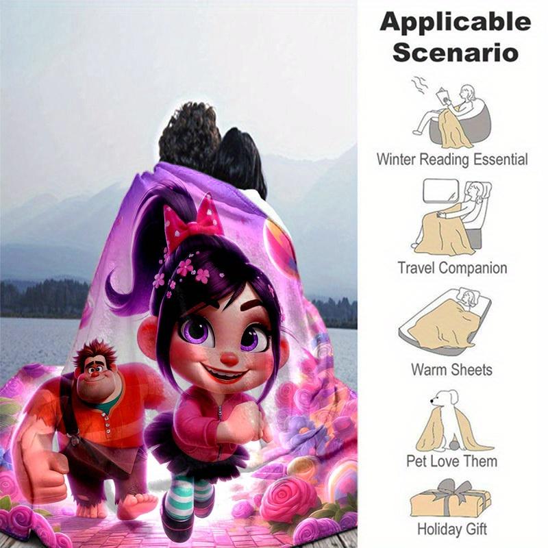 1pc. Cute Cartoon Character Print Blanket - Perfect for Home, Office, Outdoor Use, Gift Idea, Suitable for All Seasonsz0417264