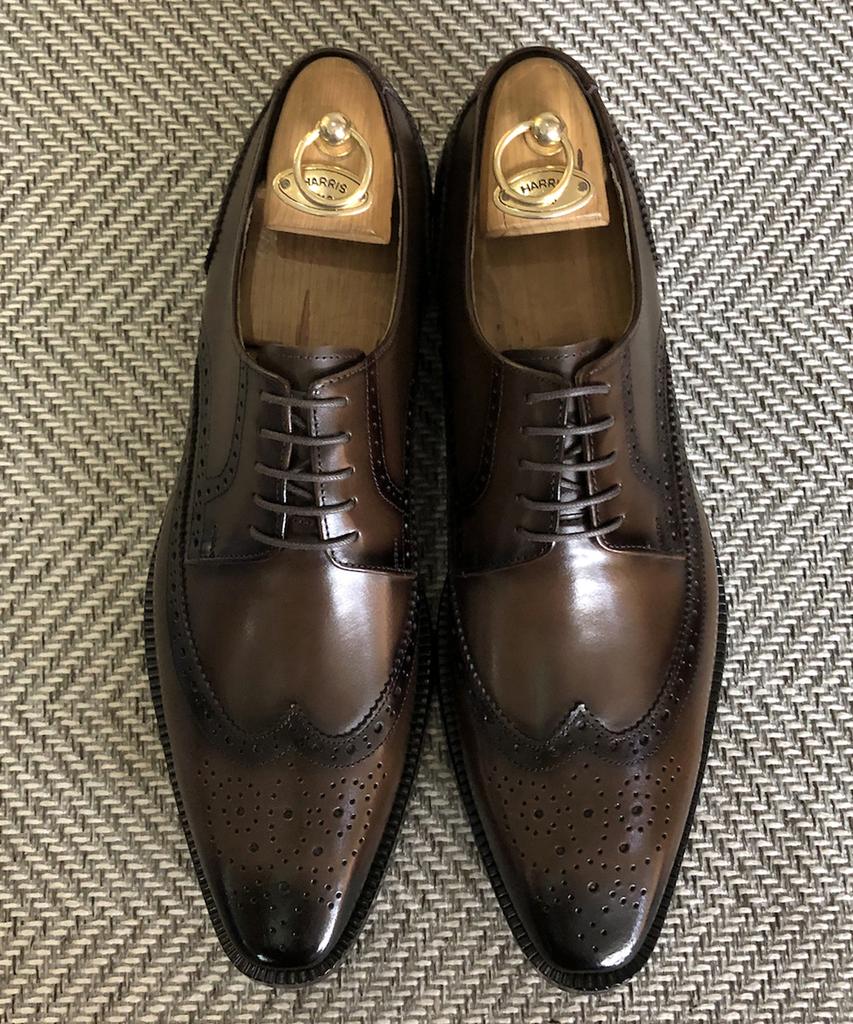 Joenshoe Dignity Wingtip Brogging Oxford Middle Brown