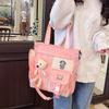 2025 Spring New Nylon Messenger Bag One Shoulder Portable Class Book Bag Junior High School Large Capacity Make-up Bag