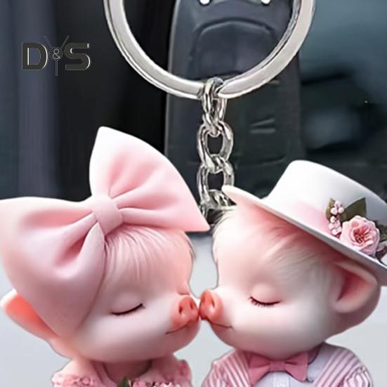 Cartoon Pig Pendant Hanging Decoration with Lanyard Easy To Hang Christmas Hanging Ornaments Acrylic Decorations