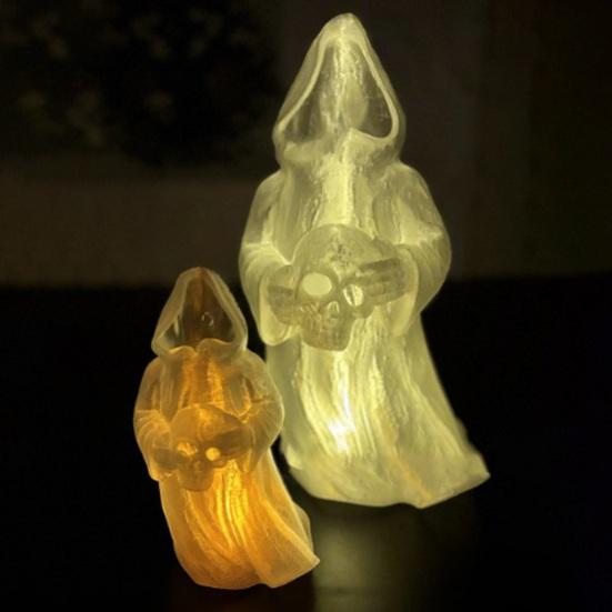 Halloween Decoration 3D Printed Ghosts Figure Faceless Standing Ghost Statue Ornament with LED Tea Lights