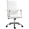 Ergonomic Office Chair With Armrest Height Adjustable Swivel Chair With Rocking Function Faux Leather Padded Computer