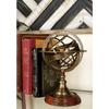 Metal Wood Sphere Globe (floored Base - 4 Inch , Globe Size : 9 X 5 Inch, Brown)