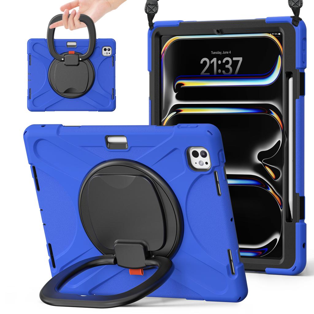 Прочный бронированный чехол для iPad A19 12-го iPad Air 11 13 2026 Pro 11 10-го 11-го 10.9 Mini 6 7 8.3 Чехол для планшета с ручкой и плечевым ремнем