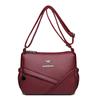 Women's Shoulder Bag Soft Leather Mother's Bag Multi-Layer Large Capacity Crossbody Bag Small Square Bag Mobile Phone Bag