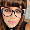 Export retro cat eye flat glasses, European and American fashion tr glasses frames, personalized anti-blue flat glasses for women