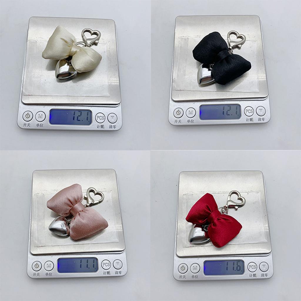 Elegant Bowknot Charm Keychain Elegant Heart and Bowknot Keyring with Accent Handbag Decoration for Women Girls