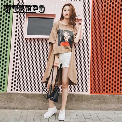 Свободная футболка с коротким рукавом, студентка, женская одежда большого размера, летняя модная футболка с половиной рукава