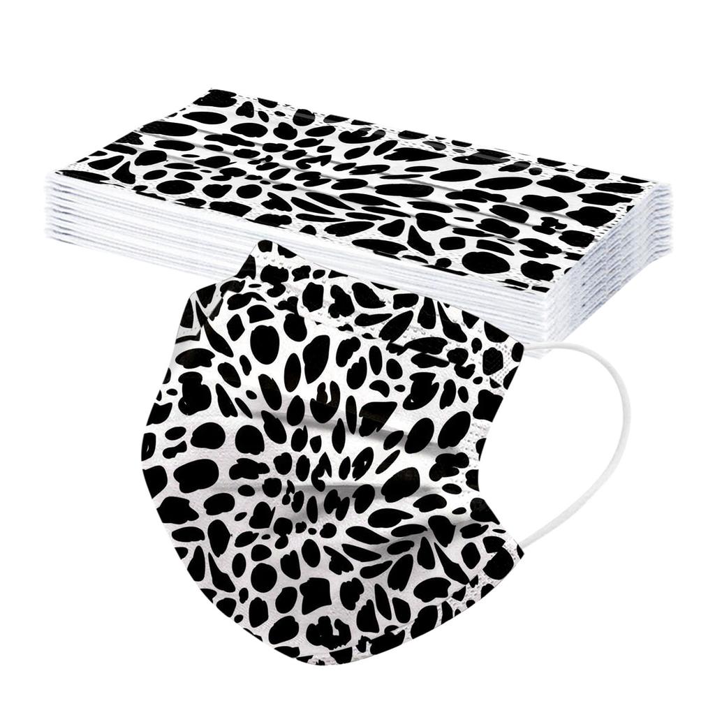 Маска для взрослых с леопардовым принтом одноразовая промышленная 3-слойная 10 шт/50 шт