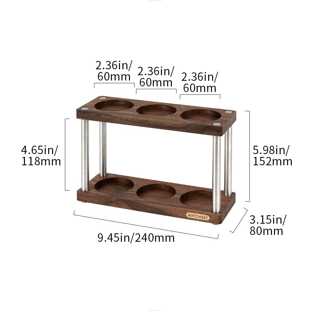 Watchget Espresso Coffee Tamper Station, Double-Deck Espresso Tamper Storage Stand Rack for 51-58mm Tampers and Distributors