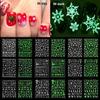 Glow In The Dark Nail Art Slider DIY Manicure Christmas Nail Sticker 3D Luminous White Snowflakes