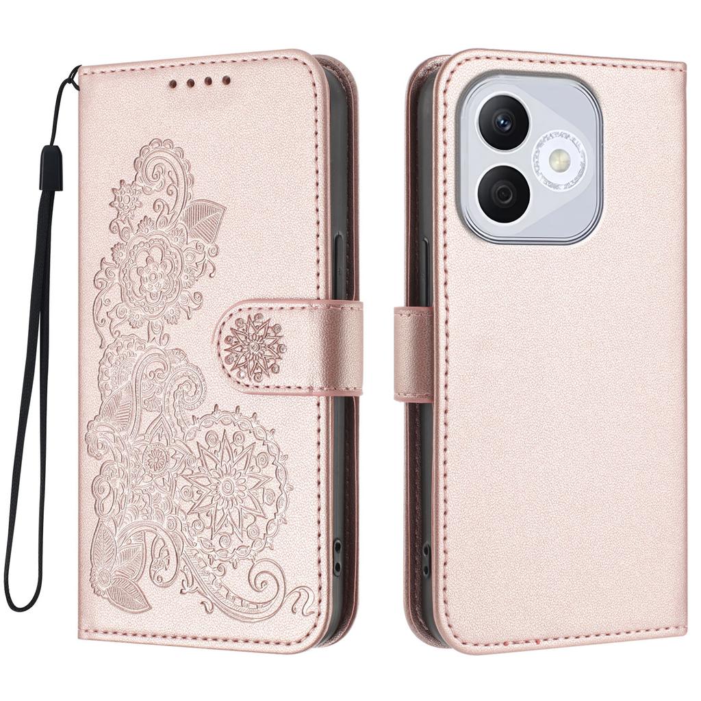 For Honor 400 Lite Phone Cases Mandala Flower Leather Wallet Mobile Cover with Strap