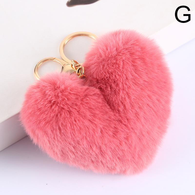 1 шт. помпон сердце любовь брелки плюшевые шарики из меха пушистая модная сумка ювелирные изделия женские украшения автомобиля