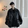 Мужская куртка из искусственной кожи, весенняя, новая, корейский стиль, модная, свободная и красивая кожаная куртка, одежда в гонконгском стиле, молодежная куртка