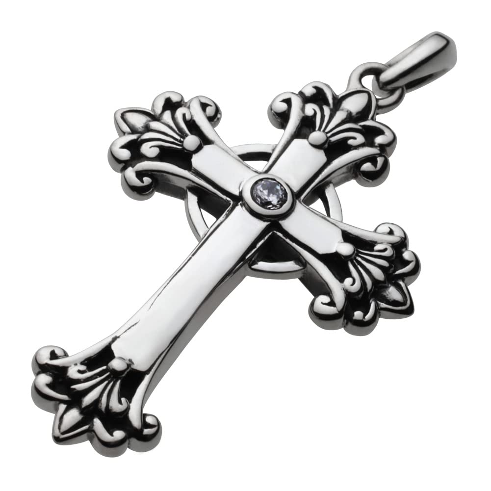 Двусторонний кулон «Кельтский крест» с цирконием fp0242 [Figmart] [Серебряный аксессуар]