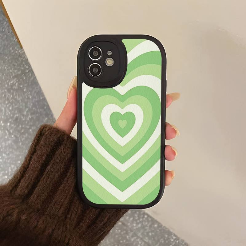 Чехол для телефона Heart Circle, жесткий кожаный чехол для iPhone 13, 12, Mini, 11, 14, Pro Max, Xs, X, Xr, 7, 8, Plus, 6, 6s, Se, 2022, силиконовый чехол