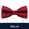 Men's Burgundy & Black Bow Tie for Weddings - British Korean Style