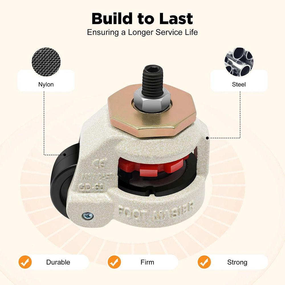 1Pcs 40S/60S/80S Leveling Caster Wheels with Lock Machinery Caster Durable Furniture Machine Feet