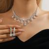 Цепочка со стразами из Европы и США, высококачественное ожерелье, комплект серег, женское высококачественное роскошное ожерелье, комплект из двух серег