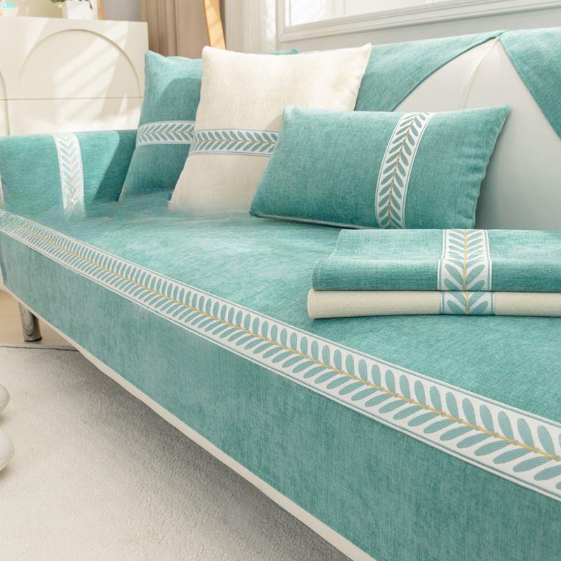 Простая подушка для дивана в скандинавском стиле, универсальный нескользящий кожаный чехол для дивана Four Seasons, высококачественный комплект подушек из синели, тканевый чехол