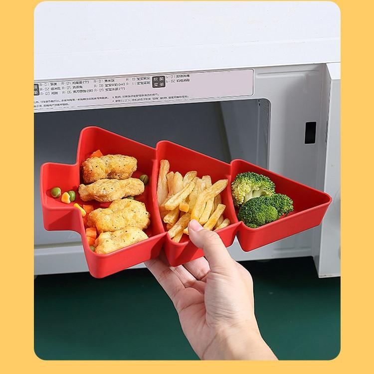 Creative Christmas Tree Fruit Plate Divided Household Snack Plate Plastic Candy Dried Fruit Melon Seeds Large Capacity Storage Box AVE