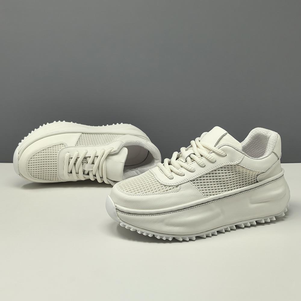 Raw platform dad shoes trendy shoes ins leather breathable casual shoes