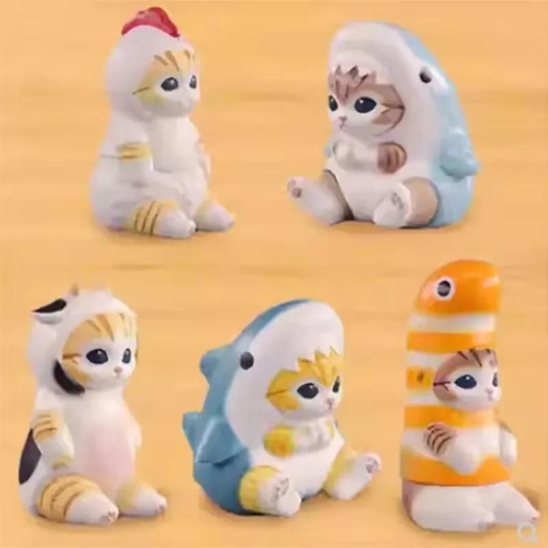 Игрушка-фигурка Mofusand Кот-Акула Игрушка с головным убором акулы Кавайная Декор для спальни и рабочего стола Коллекционная Сюрприз Подарок