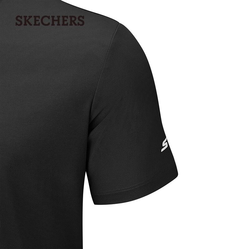 Skechers Мужская быстросохнущая вязаная жаккардовая рубашка-поло