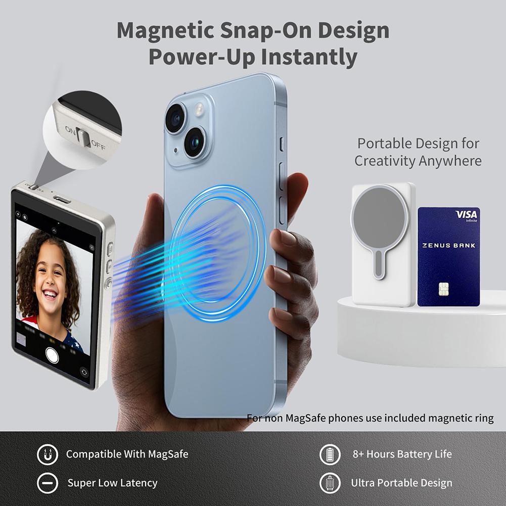 Магнитный монитор для телефона для влога, селфи, экран, монитор задней камеры, экран для селфи-влога, для прямых эфиров, аксессуар