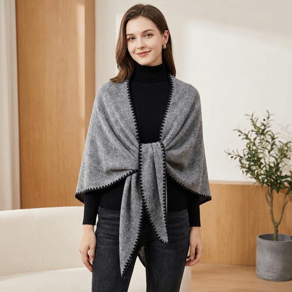 Wrap Warm Shawl Scarf Loose Fit Women Shawl Fashion Knitted Poncho Cape Autumn Winter Season
