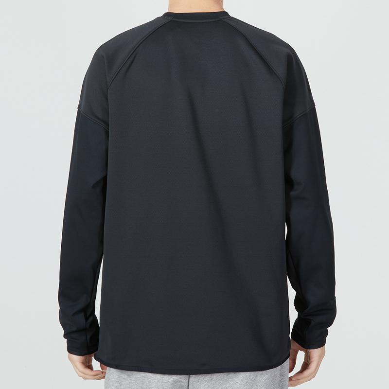 Under Armour Rush All Purpose Crew Solid Logo Print Sports Casual Round Gown Long Sleeve Hooded Men Hoody Black 1376293-001