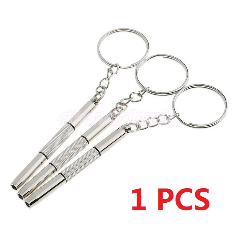 Компактный набор мини-отверток 3-в-1 с креплением для ключей для часов, очков и мобильных телефонов