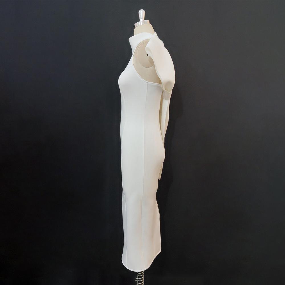 Белое платье для вечеринки, пикантное женское платье подружки невесты без рукавов, клубное облегающее свадебное платье с большим галстуком-бабочкой сзади, большие размеры