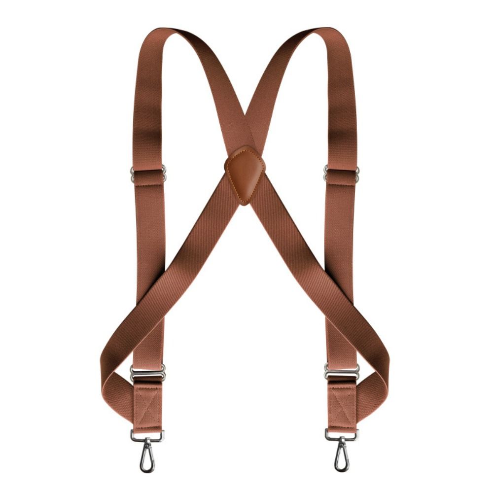 Retro Leather Suspenders Metal Clip Suspender Clip Simple Suspenders for Men Gift