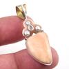 Натуральный розовый опал драгоценный камень 925 пробы серебро двухцветная подвеска 1,75" D0d96