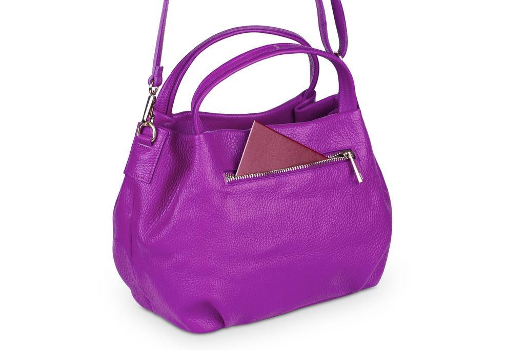 Vera Pelle Rossina Leather Bag Suede Anthracite