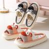 Animals Slippers Women Platform House Shoes Cute Cartoon Thick Sole Home Slippers Bear Slides Four Season Home Linen Slippers