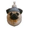 Pom-Pom Pet Ornament 2D Acrylic Cute Dog Christmas Ornament Cartoon Furry Pet Shaped Xmas Tree Hanging Decor for Holiday Party Supplies