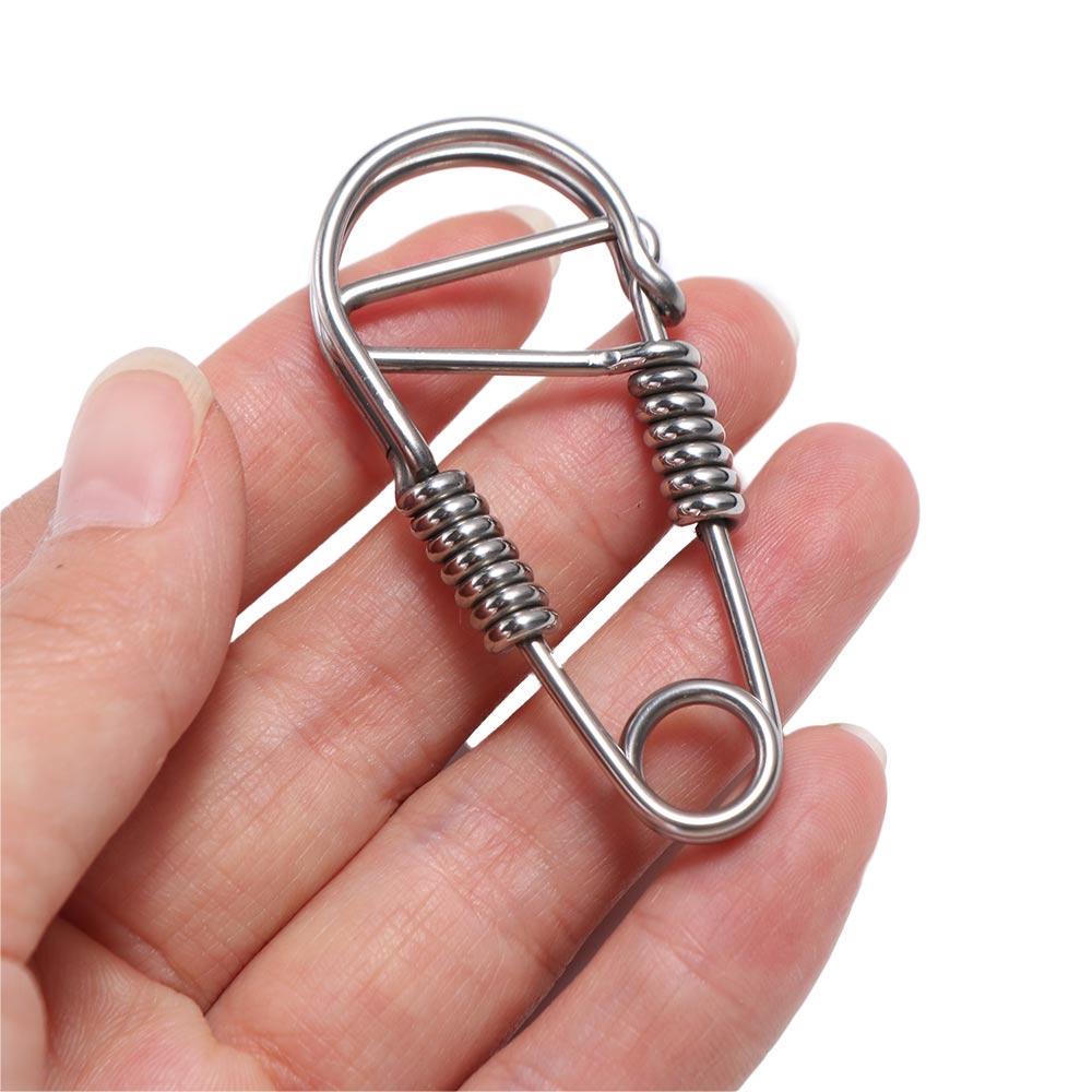 Stainless Steel Stainless Steel Wire Snap Clip Hook Carabiner Key Ring Belt Clip